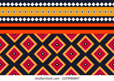 Geometric ethnic oriental  pattern traditional Design for background,carpet,wallpaper.clothing,wrapping,Batik fabric,Vector illustration.embroidery style - Sadu, sadou, sadow or pillow and mat