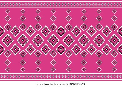 Geometric ethnic oriental  pattern traditional Design for background,carpet,wallpaper.clothing,wrapping,Batik fabric,Vector illustration.embroidery style - Sadu, sadou, sadow or pillow and mat