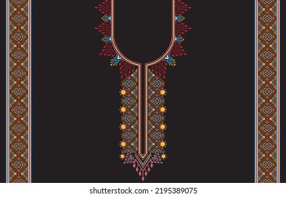 Geometrisches orientalisches Muster traditionell .Floral necklace Stickereidesign für Modefrauen.hintergrund, Tapete, Kleidung und Verpackung.