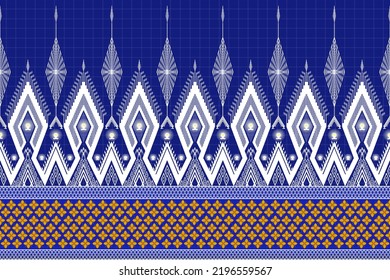 Geometric ethnic oriental pattern traditional Design for background, wallpaper, and sarong, carpet, clothing, wrapping,Batik fabric, and industry textile, Vector illustration.Thai pattern style.