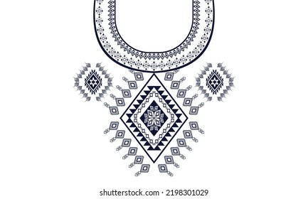 Geometric Ethnic oriental pattern traditional .Floral necklace embroidery design.