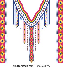 Geometric Ethnic oriental pattern traditional. Necklace embroidery design for fashion clothing.