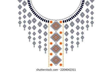 Geometric Ethnic oriental pattern traditional .Floral necklace embroidery design.