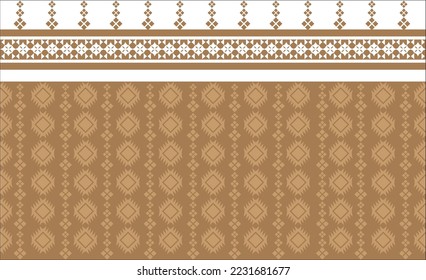 Geometric ethnic oriental pattern traditional Design for background,carpet,wallpaper,clothing,wrapping,Batik,fabric,Vector illustration embroidery style.