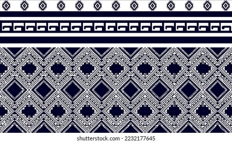 Geometric ethnic oriental pattern traditional Design for background,carpet,wallpaper,clothing,wrapping,Batik,fabric,Vector embroidery style. 