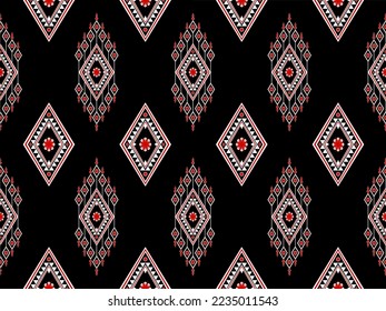 Geometric ethnic oriental pattern traditional Design for background, carpet, wallpaper, clothing, wrapping, fabric, batik, Vector illustration.embroidery style.
