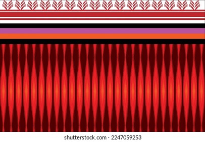 Geometric ethnic oriental pattern traditional Design for background,carpet,wallpaper,clothing,wrapping,Batik,fabric,Vector embroidery style. 