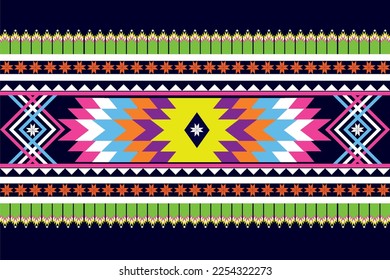 Geometric ethnic oriental pattern traditional Design for background, carpet, wallpaper, clothing, wrapping, fabric, cover, print, Vector illustration.