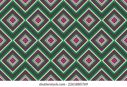 Geometric ethnic oriental pattern traditional Design for background,carpet,wallpaper,clothing,wrapping,fabric,Vector illustration.embroidery style.