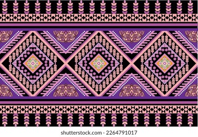 Geometric ethnic oriental pattern traditional Design Mnadala for background,carpet,wallpaper,clothing,wrapping,Batik,fabric,Vector embroidery style. 