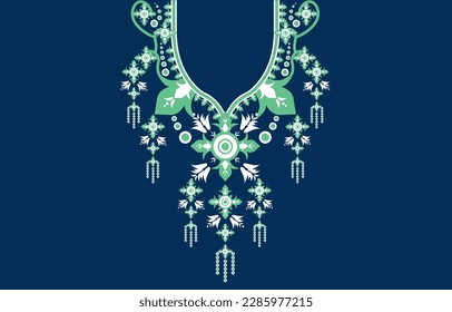 Geometric Ethnic oriental pattern traditional .Floral necklace embroidery design for fashion women.background,wallpaper,clothing and wrappin