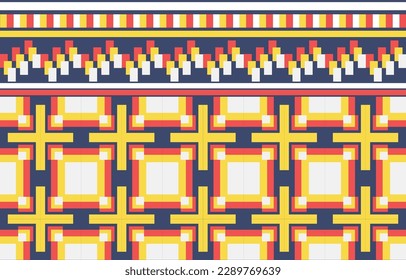 Geometric ethnic oriental pattern traditional Design for background,carpet,wallpaper,clothing,wrapping,fabric,Vector illustration.embroidery style.