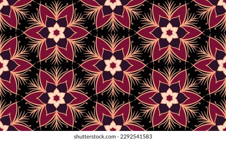 Geometric ethnic oriental pattern traditional Design for background,carpet,wallpaper,clothing,wrapping,Batik,fabric,Vector illustration.embroidery style.	
