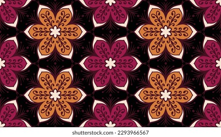 Geometrisches ethnisch orientalisches Muster traditionelles Design für Hintergrund, Teppich, Tapeten, Kleidung, Umhüllung, Batik, Stoff, Vektorgrafik.Stickereistil.