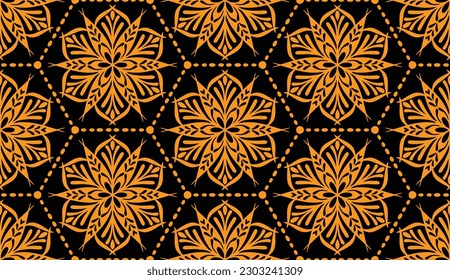 Geometric ethnic oriental pattern traditional Design for background,carpet,wallpaper,clothing,wrapping,Batik,fabric,Vector illustration.embroidery style.