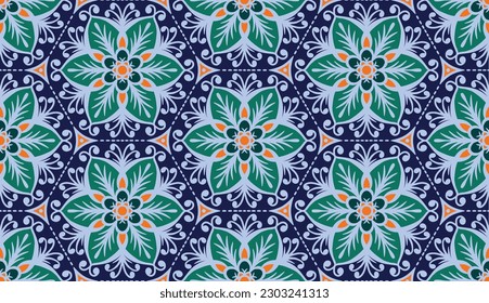 Patrón geométrico étnico oriental tradicional Diseño para fondo, alfombra, papel pintado, ropa, envoltura, Batik,tela,Ilustración vectorial.estilo bordado.
