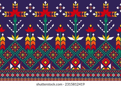Patrón geométrico étnico oriental diseño tradicional para ropa, tela, fondo, papel pintado, envoltura, batik, alfombra. Ilustración vectorial.