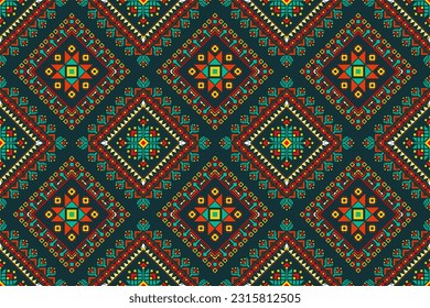 Geometric ethnic oriental pattern traditional. Seamless pattern design for clothing, fabric, background, wallpaper, wrapping, batik, carpet. Vector illustration

