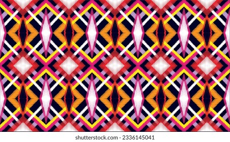 Patrón geométrico étnico oriental tradicional Diseño para el fondo, alfombra, papel pintado, ropa, envoltura, Batik, tela,Estilo de bordado vectorial. 