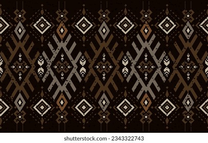 Patrón geométrico étnico oriental tradicional Diseño de fondo,
alfombra, papel pintado, ropa, envoltura,Batik,tela,Estilo de bordado de ilustración vectorial.
