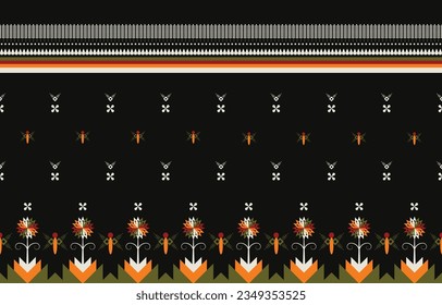 Patrón geométrico étnico oriental con diseño tradicional.  Diseño para fondo, papel pintado, tela, ropa, alfombra, pañuelo, decoración, alfombra, envoltura. Diseñar patrones tribales con colores retro.