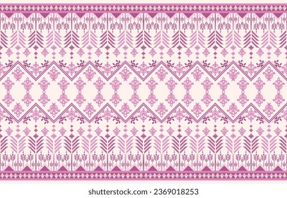 Geometric ethnic oriental pattern traditional Design for background,carpet,wallpaper,clothing,wrapping,Batik,fabric,Vector embroidery style. 