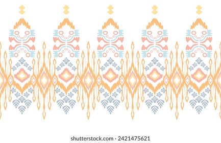 Geometric ethnic oriental pattern traditional Design for clothing, fabric, background, wallpaper, wrapping, batik. Knitwear, Pixel pattern, Embroidery style. Vector illustration.
