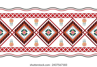 Geometric ethnic oriental pattern traditional Design for background,carpet,wallpaper,clothing,wrapping,fabric,Vector illustration.embroidery style.