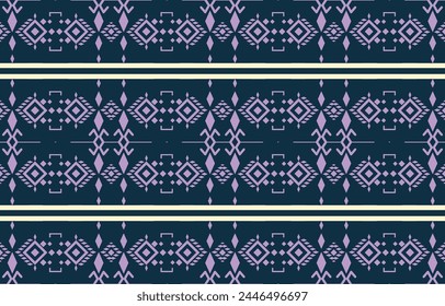 Geometric ethnic oriental pattern traditional Design for background,carpet,wallpaper,clothing,wrapping,Batik,fabric,Vector embroidery style. 