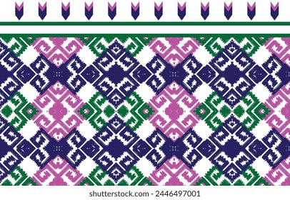 geometric ethnic oriental pattern traditional on background.Aztec style,embroidery,abstract,vector illustration.design for texture,fabric,clothing,wrapping,carpet.