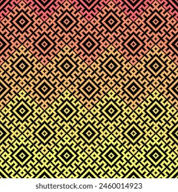 Geometric ethnic oriental pattern traditional Design for clothing, fabric, background, wallpaper, wrapping, batik. Knitwear, Pixel pattern, Embroidery style. Vector illustration