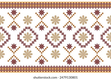 Geometrische ethnische orientalische Muster auf weißem Hintergrund. Aztekischer Stil, Stickerei, abstrakt, Vektorgrafik. Design für Textur, Stoff, Kleidung, Verpackung, Dekoration, Teppich, Sarong, Bildschirmhintergrund.