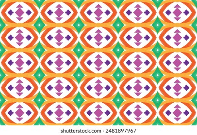 Geometric ethnic oriental pattern traditional Design for background,carpet,wallpaper,clothing,wrapping,Batik,fabric,Vector embroidery style. 