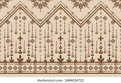 Geometric ethnic oriental pattern traditional Design for background,carpet,wallpaper,clothing,wrapping,Batik,fabric,Vector embroidery style. 