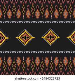 Geometric ethnic oriental pattern traditional Design for background, carpet, wallpaper, clothing, wrapping, Batik, fabric, Embroidery style Vector illustration