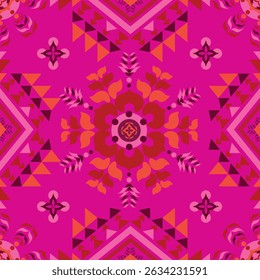 Geometric ethnic oriental pattern traditional design for background, wallpaper, wrapping, fabric, textile fashion wearing, Vector Geometric pattern illustration embroidery style. Geometric background.
