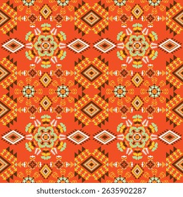 Geometric ethnic oriental pattern traditional design for background, wallpaper, wrapping, fabric, textile fashion wearing, Vector Geometric pattern illustration embroidery style. Geometric background.