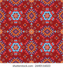 Geometric ethnic oriental pattern traditional design for background, wallpaper, wrapping, fabric, textile fashion wearing, Vector Geometric pattern illustration embroidery style. Geometric background.