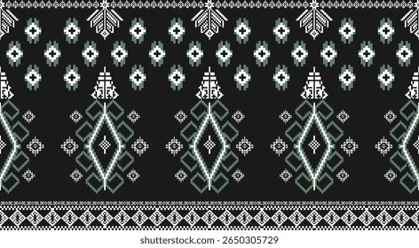 geometric ethnic oriental pattern traditional on background. Thai Ikat paisley seamless pattern.Aztec style,fabric,clothing,wrapping.