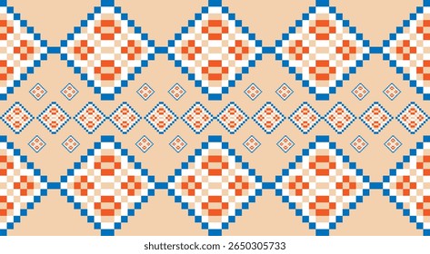 geometric ethnic oriental pattern traditional on background. Thai Ikat paisley seamless pattern.Aztec style,fabric,clothing,wrapping.