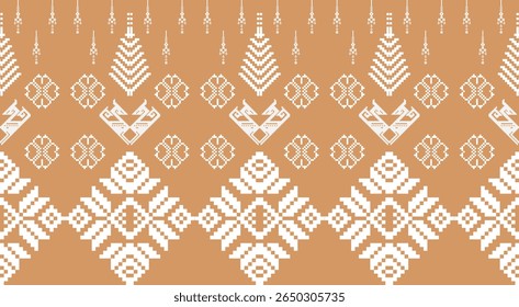 geometric ethnic oriental pattern traditional on background. Thai Ikat paisley seamless pattern.Aztec style,fabric,clothing,wrapping.