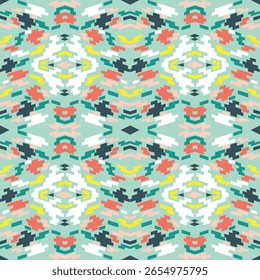 Padrão étnico oriental geométrico design tradicional para fundo, papel de parede, envoltório, tecido, moda têxtil vestindo, Vetor Geometric padrão ilustração bordado estilo. Fundo geométrico.