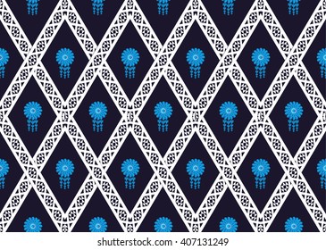 Geometric ethnic oriental pattern traditional Design for background,carpet,wallpaper,clothing,wrapping,Batik,fabric,Vector illustration.embroidery style.