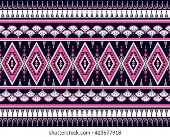 Geometric ethnic oriental pattern traditional Design for background,carpet,wallpaper,clothing,wrapping,fabric,Vector illustration.embroidery style.