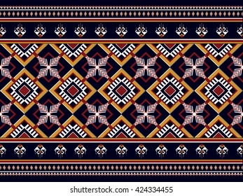 Geometric ethnic oriental pattern traditional Design for background,carpet,wallpaper,clothing,wrapping,fabric,Vector illustration.embroidery style.