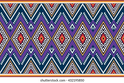 Geometric ethnic oriental pattern traditional Design for background,carpet,wallpaper,clothing,wrapping,fabric,Vector illustration.embroidery style.