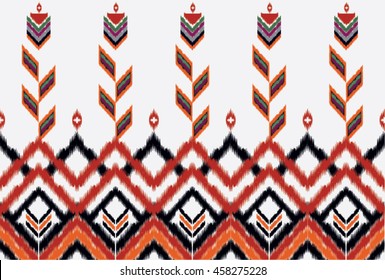 Diseño geométrico étnico oriental tradicional Diseño para fondo, alfombra, papel pintado, ropa, envoltura,Batik,tela,Estilo de bordado de ilustración vectorial.
