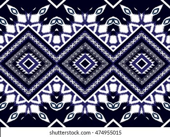 Geometric ethnic oriental pattern traditional Design for background,carpet,wallpaper,clothing,wrapping,Batik,fabric,Vector illustration embroidery style.