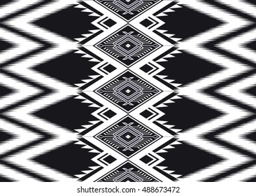 Geometric ethnic oriental pattern traditional Design for background,carpet,wallpaper,clothing,wrapping,Batik,fabric,Vector illustration embroidery style.