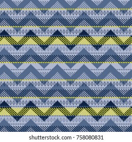 Geometric ethnic oriental pattern traditional Design for background,carpet,wallpaper,clothing,wrapping,Batik,fabric,Vector illustration.embroidery style.